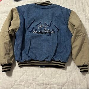 Vintage 90’s Denim and Tan Mickey Mouse Jacket Medium